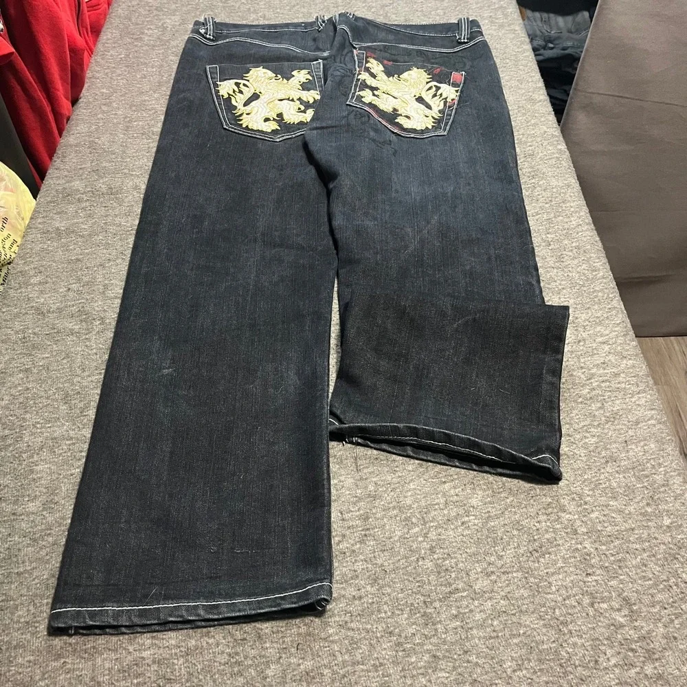 Clench Y2K Skater Jeans Baggy Faded Archive Cyber Grunge Distressed 40x32